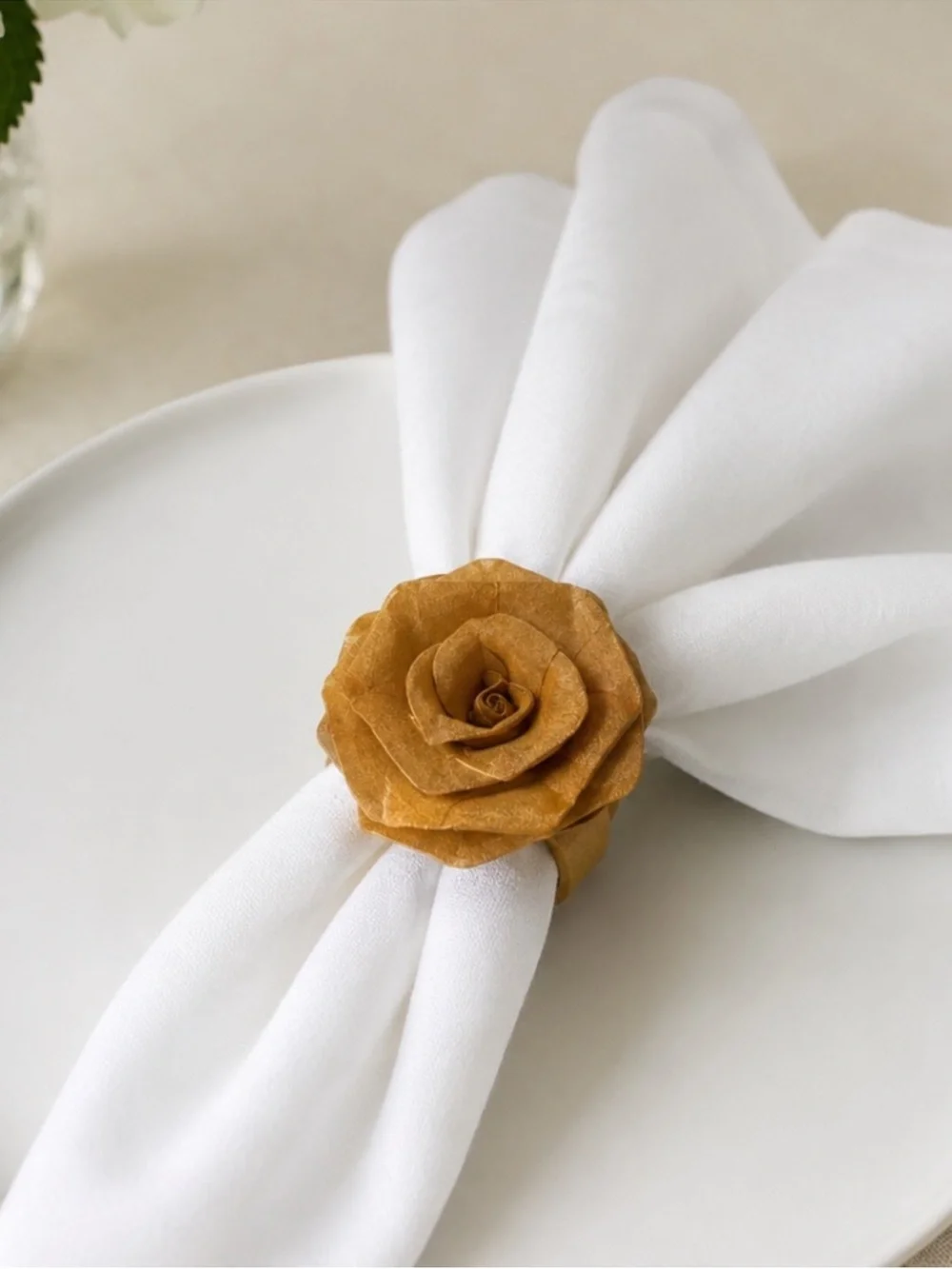 Pottery Barn Napkin Rings Copper Rose